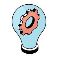 A flat design icon of idea generation vector