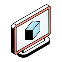Editable design icon of 3d model vector