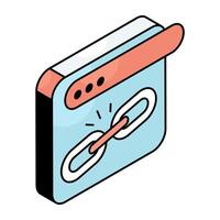 An icon design of linked website vector