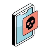 Conceptual flat design icon of mobile hack vector