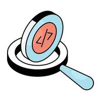 Modern design icon of search coding vector