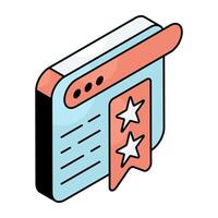 Trendy design icon of favorite website vector