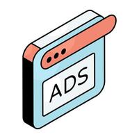 Conceptual flat design icon of web ad vector