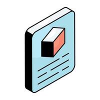 Editable design icon of 3d model vector