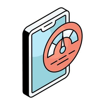 Modern design icon of mobile speed optimization vector