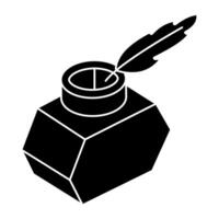 Editable design icon of inkpot vector