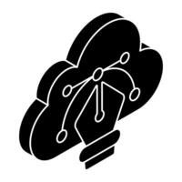 Pen with nodes, bezier tool icon vector