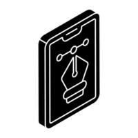 Pen with nodes, bezier tool icon vector