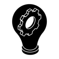 A flat design icon of idea generation vector