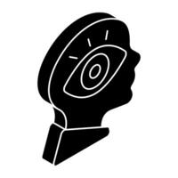 A unique design icon of mind monitoring vector