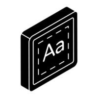 A flat design icon of font tool vector