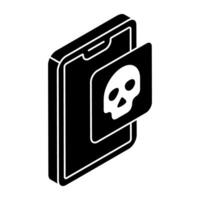 Conceptual flat design icon of mobile hack vector