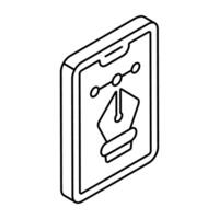 Pen with nodes, bezier tool icon vector