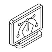 Pen with nodes, bezier tool icon vector