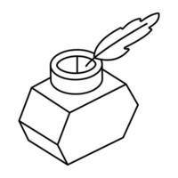 Editable design icon of inkpot vector