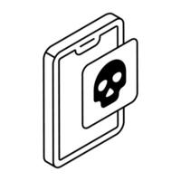 Conceptual flat design icon of mobile hack vector