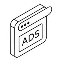 Conceptual flat design icon of web ad vector