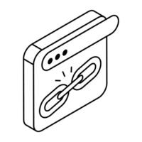 An icon design of linked website vector