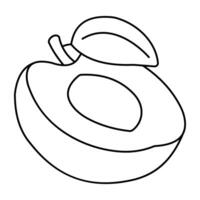 A flat design icon of apricot vector