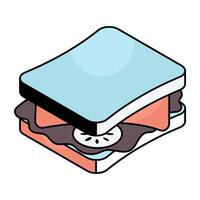 A flat design icon of sandwich vector