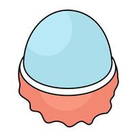 A flat design icon of boiled egg vector
