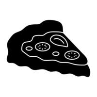 A colored design icon of pizza slice vector