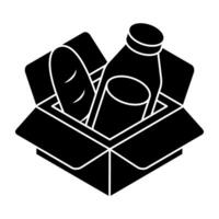 An icon design of grocery box vector