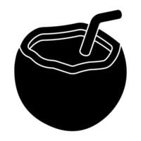 A colored design icon of coconut drink vector