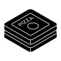A trendy design icon of pizza box vector