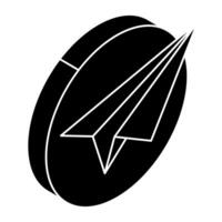Editable design icon of paper plane vector