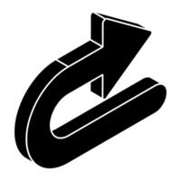 Modern style icon of turn forward arrow vector
