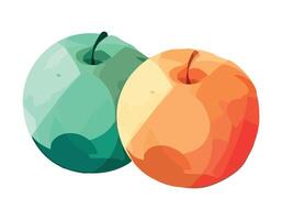 Juicy apples fruits abstract design icon isolated vector