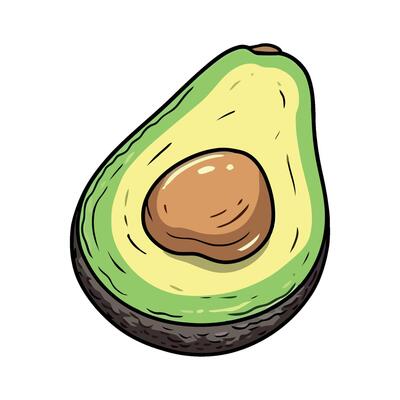 Fresh avocado slice, perfect for healthy lunch salad icon isolated