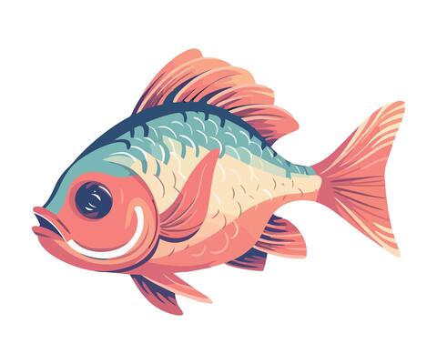 fish swimming in tropical underwater paradise icon isolated