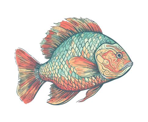 fish swim in underwater tropical icon isolated
