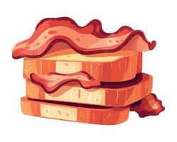 Gourmet bacon with bread icon isolated vector