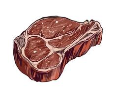Grilled steak fresh and juicy icon isolated vector