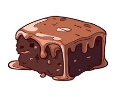 Homemade cake icon with chocolate and icing icon isolated vector