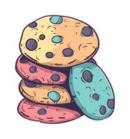 Cute cartoon cookies icon with sprinkles isolated vector