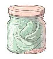 transparent jar with abstract design icon isolated vector
