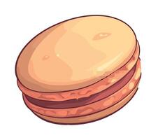 Sweet macaroon stack on yellow background design icon isolated vector