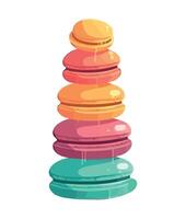 stack of dessert macaroons cookies snacks icon isolated vector