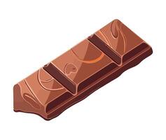 Chocolate bar slice broken on white background icon vector
