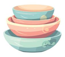 Abstract shapes of pottery stack on backdrop icon vector