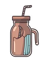 Fresh chocolate cocktail in a glass mug icon isolated vector