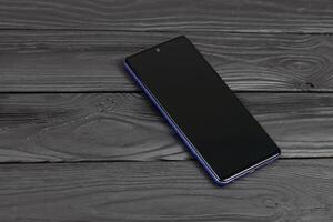 KYIV, UKRAINE - 4 MAY, 2023 Samsung Galaxy A72 Android smartphone with big display panel photo