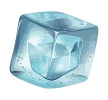 ice crystal cube symbol on transparent backdrop icon isolated vector