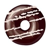 Chocolate donut icon on white backdrop icon isolated vector