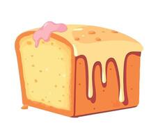 Sweet of bread with butter slice icon isolated vector