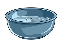 Cartoon bowl with plastic decoration icon isolated vector